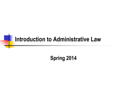 Introduction to Administrative Law - Medical and Public Health Law