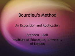 Bourdieu`s Method