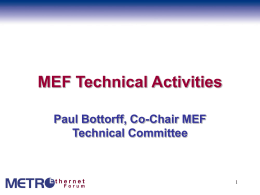 Metro Ethernet Forum (MEF)