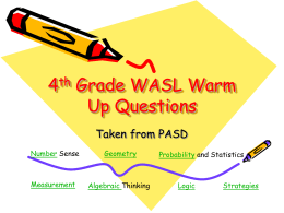 4th Grade WASL Warm Up Questions