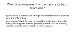 What is a government and what are its basic functions?