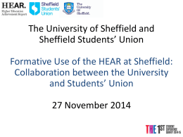 Formative use of the HEAR at Sheffield