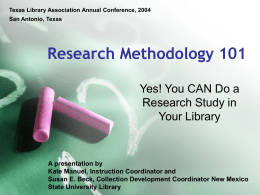 Research Methodology 101 - NMSU Library
