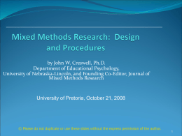Mixed Methods Research - University of Pretoria