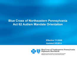 Autism Orientation - Blue Cross of Northeastern Pennsylvania