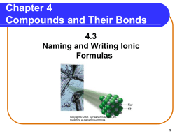 Naming and Writing Ionic Formulas