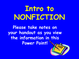 Elements of Nonfiction PowerPoint