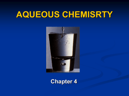 aqueous chemisrty - Wits Structural Chemistry