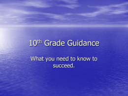 10th Grade Guidance - Glasgow Independent Schools