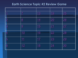 Topic #2 Review Game