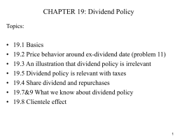 Chapter 19: Dividend Policy