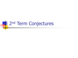 2nd Term Conjectures