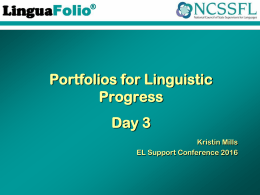 LinguaFolio Jr. - NC English Language Development Essential