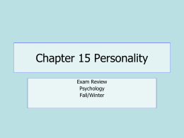 Chapter 15 Personality