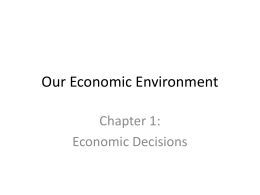 Economic Decisions Objectives