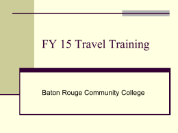 2014-2015 Travel Training - Baton Rouge Community College
