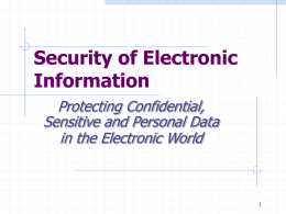 The Security of Electronic Information