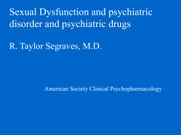 Antidepressants and Sexual Dysfunction