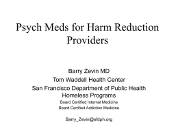 Psych Meds for Harm Reduction Providers