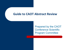 Guide to CAOT Abstract Review