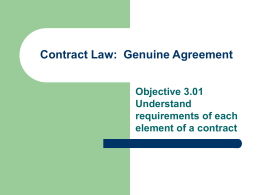 3-01 Genuine Agreement - SHS-BFM