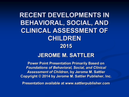 Chapter 1 - Jerome M. Sattler, Publisher, Inc.