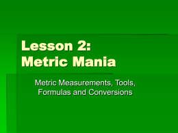 Lesson 2 Metric Mania