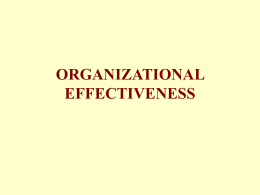 ORGANIZATIONAL EFFECTIVENESS