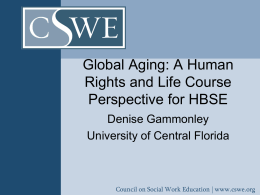 Global and Population Aging - Council on Social Work Education