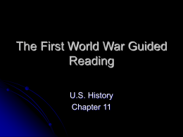 The First World War Guided Reading