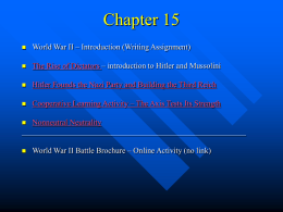 Chapter 15 Section 1 THE ROAD TO WAR - Mrs. Balk