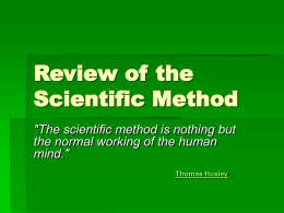 Power Point: Review of the Scientific Method