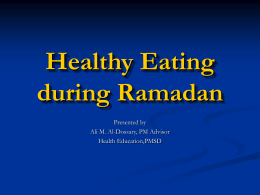Health Eating during Ramadan