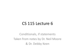 CS 115 Lecture 8