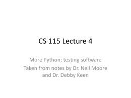 CS 115 Lecture 4