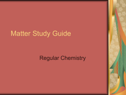 Matter Study Guide
