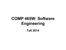 COMP 465W: Software Engineering - University of San Diego Home