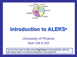 Introduction to ALEKS