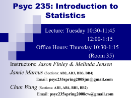 Introduction to Statistics Spring 2008