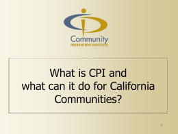 Community Prevention Initiative (CPI)