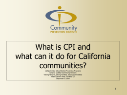 Community Prevention Initiative (CPI)