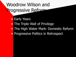 Woodrow Wilson and Progressive Reform