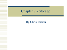 Chapter 7 - Storage - La Salle University