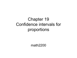 Chapter 19 Confidence intervals for proportions