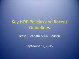 Key HOP Policies