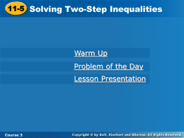 11-5 Solving Two-Step Inequalities