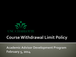 Course Withdrawal Limit Policy Presentation