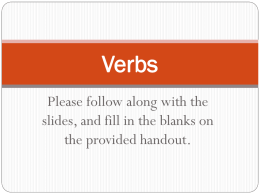 Verbs intro powerpoint