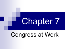 Chapter 7: Congress at Work