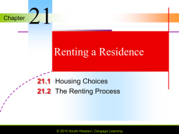 Chapter 21 Renting a Residence